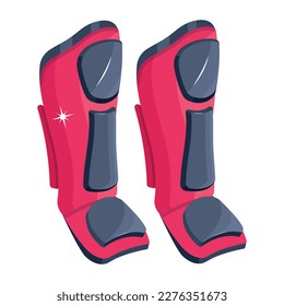 Hockey shin pads icon vector in 2d style 