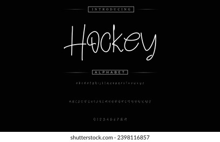 Hockey signature Font Calligraphy Logotype Script Brush Font Type Font lettering handwritten