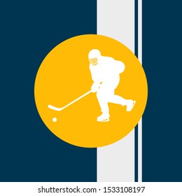 Hockey silhouette, vector art illustration