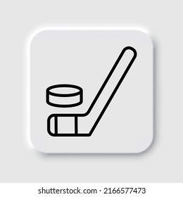 Hockey simple icon vector. Flat design. Neumorphism design.ai