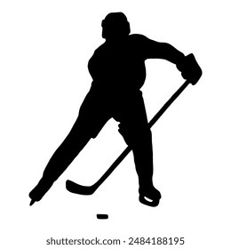 HOCKEY SKATER IN ATTACK POSITION