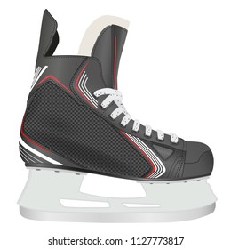 Hockey skates. 3d vector image, isolated on white background.