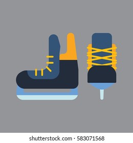 Hockey skates vector illustration ice boots pair.