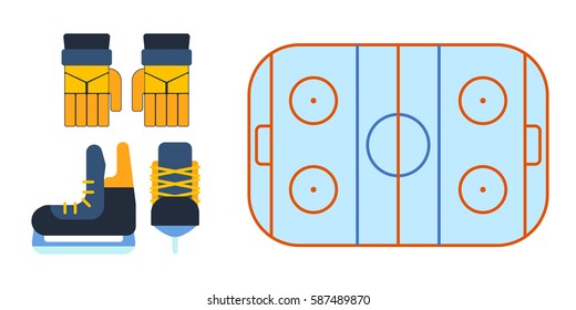 Hockey skates vector illustration ice boots pair.