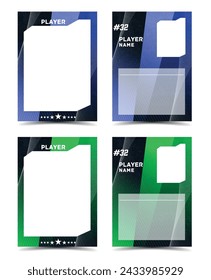 hockey sport card frame template set with grunge texture and shapes