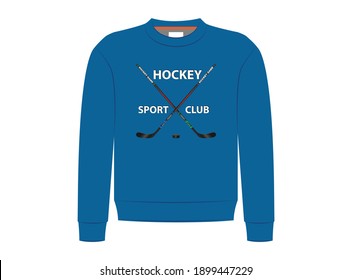 Hockey sport club sweatshirt design, vector illustration