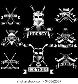 hockey sport club vintage labels set