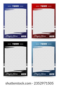 Juego de diseño de cuadro de imagen de tarjeta de colección de deporte de hockey 