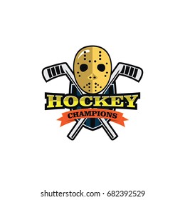 Hockey sport emblem business logo vector