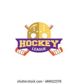 Hockey sport emblem colorful logo vector