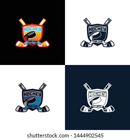 Hockey sport emblem logo template vector. Sport logo concept. Hockey logo vector