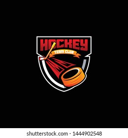 Hockey sport emblem logo template vector. Sport logo concept. Hockey logo vector