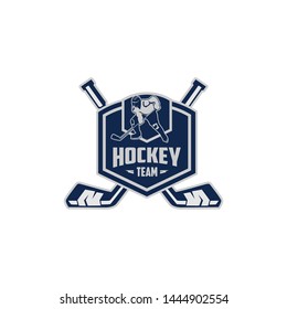 Hockey sport emblem logo template vector. Sport logo concept. Hockey logo vector