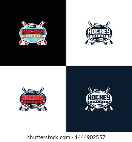 Hockey sport emblem logo template vector. Sport logo concept. Hockey logo vector