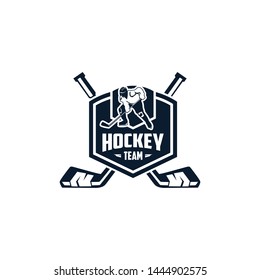 Hockey sport emblem logo template vector. Sport logo concept. Hockey logo vector