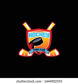 Hockey sport emblem logo template vector. Sport logo concept. Hockey logo vector