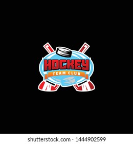 Hockey sport emblem logo template vector. Sport logo concept. Hockey logo vector