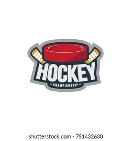 Hockey sport emblem logo vector