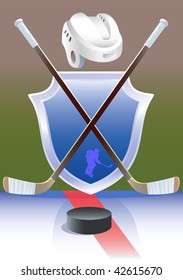 Hockey sport  equipment. Vector illustration.