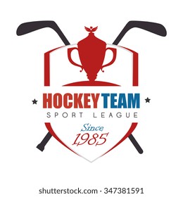 Hockey  sport game graphic design, vector illustration