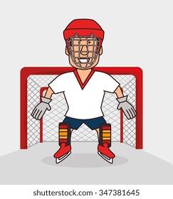 Hockey  sport game graphic design, vector illustration