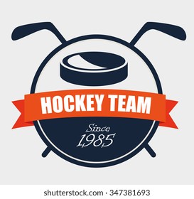 Hockey  sport game graphic design, vector illustration
