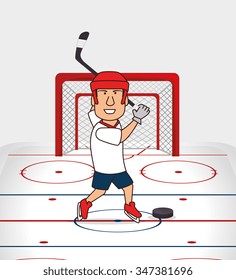 Hockey  sport game graphic design, vector illustration