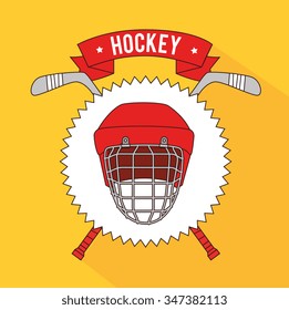 Hockey  sport game graphic design, vector illustration