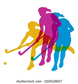 Hockey sport graphic with player in action.