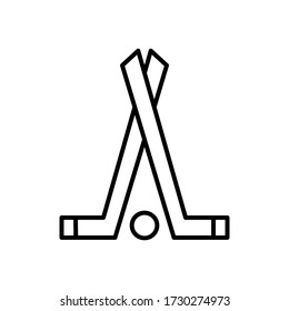 hockey, sport icon with outline style vector for your web design, logo, UI. illustration