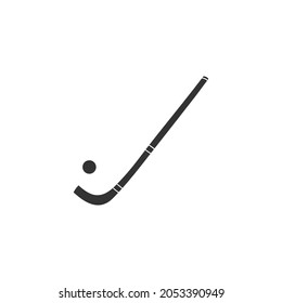 Hockey Sport Icon Silhouette Illustration. Stick and Ball Vector Graphic Pictogram Symbol Clip Art. Doodle Sketch Black Sign.