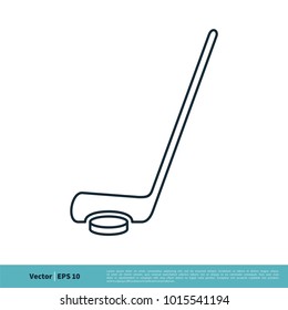 Hockey Sport Icon Vector Logo Template Illustration Design. Vector EPS 10.