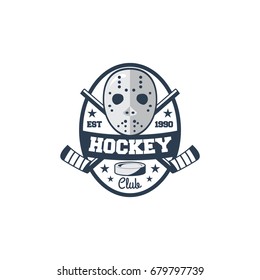 Hockey sport logo blue vector