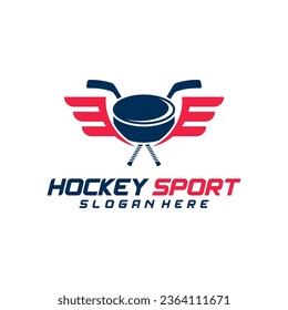 Hockey sport logo design template. Modern vector illustration. Badge design.