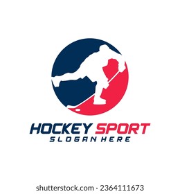 Hockey sport logo design template. Modern vector illustration. Badge design.