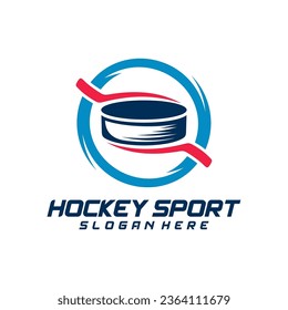 Hockey sport logo design template. Modern vector illustration. Badge design.