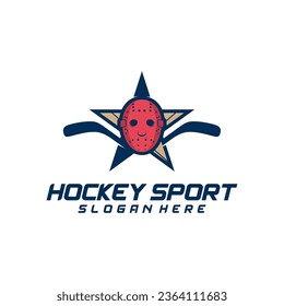 Hockey sport logo design template. Modern vector illustration. Badge design.
