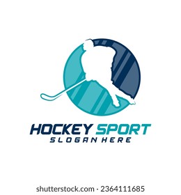 Hockey sport logo design template. Modern vector illustration. Badge design.