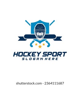 Hockey sport logo design template. Modern vector illustration. Badge design.