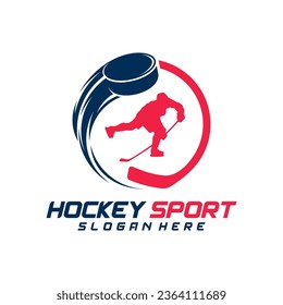 Hockey sport logo design template. Modern vector illustration. Badge design.