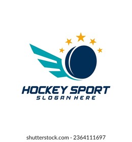 Hockey sport logo design template. Modern vector illustration. Badge design.