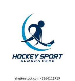 Hockey sport logo design template. Modern vector illustration. Badge design.