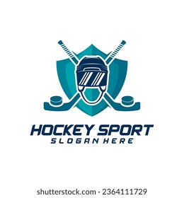 Hockey sport logo design template. Modern vector illustration. Badge design.