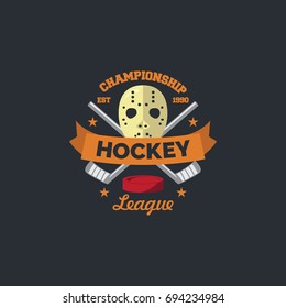 Hockey sport logo & emblem vector