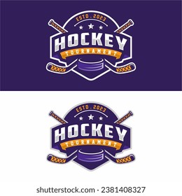 Hockey sport logo template. Modern vector illustration. Badge design