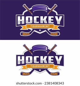 Hockey sport logo template. Modern vector illustration. Badge design