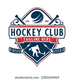 hockey sport logo. with vintage style ornaments. perfect for hockey teams