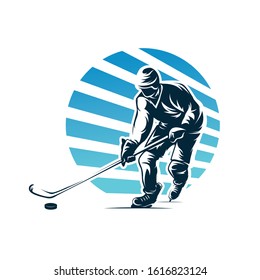 Hockey Sport Logo. Winter Sport Logo Design Template