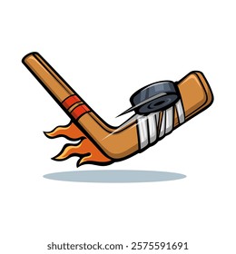 Hockey Sport Mascot Cartoon Illustration Vector