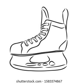 hockey sport skates, vector sketch 